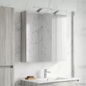    Fürdőszobai tükörszekrény Szürke Sonoma 70 x 14,5 x 70 cm