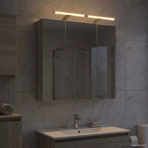  Fürdőszobai tükörszekrény Szürke Sonoma 70 x 14,5 x 70 cm