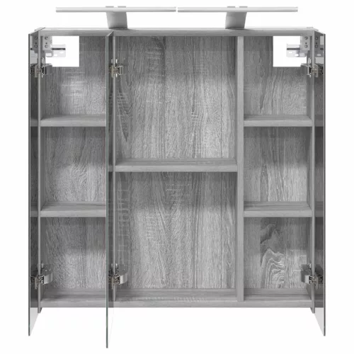  Fürdőszobai tükörszekrény Szürke Sonoma 70 x 14,5 x 70 cm