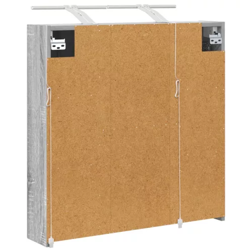  Fürdőszobai tükörszekrény Szürke Sonoma 70 x 14,5 x 70 cm