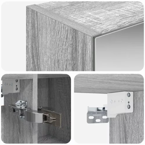  Fürdőszobai tükörszekrény Szürke Sonoma 70 x 14,5 x 70 cm