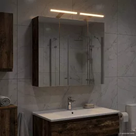    Fürdőszobai tükörszekrény Öreg fa 70 x 14,5 x 70 cm Faanyag