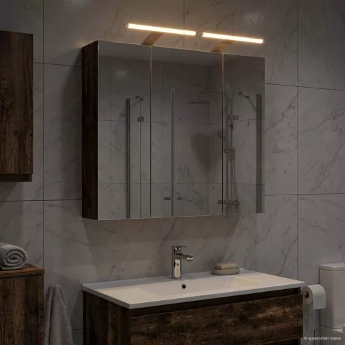  Fürdőszobai tükörszekrény Öreg fa 70 x 14,5 x 70 cm Faanyag