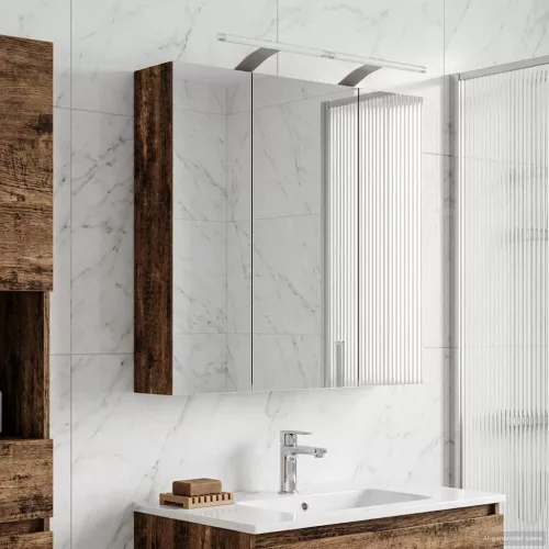  Fürdőszobai tükörszekrény Öreg fa 70 x 14,5 x 70 cm Faanyag