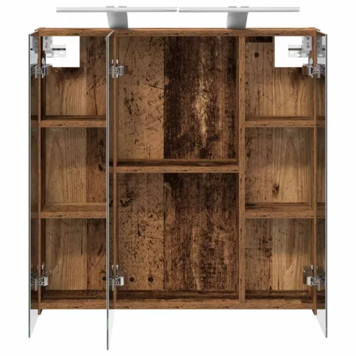  Fürdőszobai tükörszekrény Öreg fa 70 x 14,5 x 70 cm Faanyag