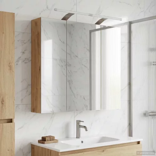  Fürdőszobai tükörszekrény Művészi tölgy 70 x 14,5 x 70 cm