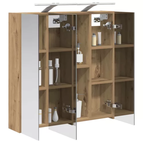  Fürdőszobai tükörszekrény Művészi tölgy 70 x 14,5 x 70 cm