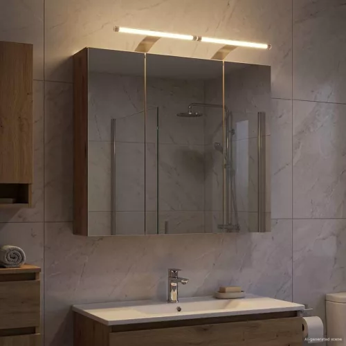  Fürdőszobai tükörszekrény Művészi tölgy 70 x 14,5 x 70 cm