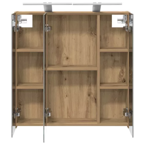  Fürdőszobai tükörszekrény Művészi tölgy 70 x 14,5 x 70 cm