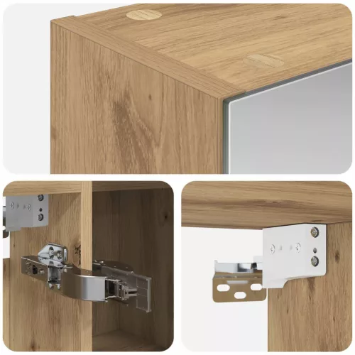  Fürdőszobai tükörszekrény Művészi tölgy 70 x 14,5 x 70 cm