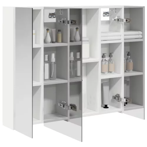  Fürdőszobai tükörszekrény Fehér 80 x 14.5 x 70 cm Faanyag