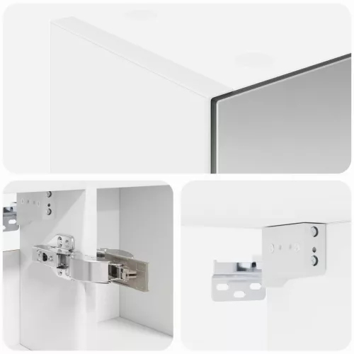  Fürdőszobai tükörszekrény Fehér 80 x 14.5 x 70 cm Faanyag