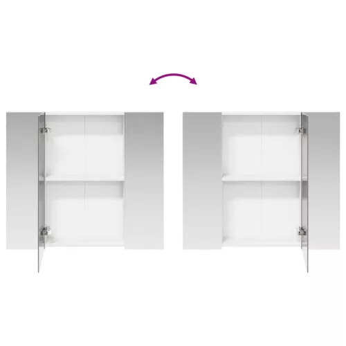  Fürdőszobai tükörszekrény Fehér 80 x 14.5 x 70 cm Faanyag