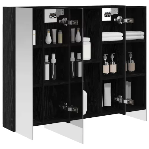  Fürdőszobai tükörszekrény Fekete tölgy 80 x 14.5 x 70 cm