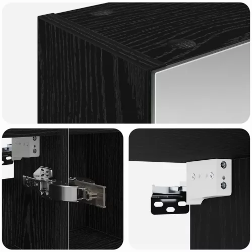  Fürdőszobai tükörszekrény Fekete tölgy 80 x 14.5 x 70 cm