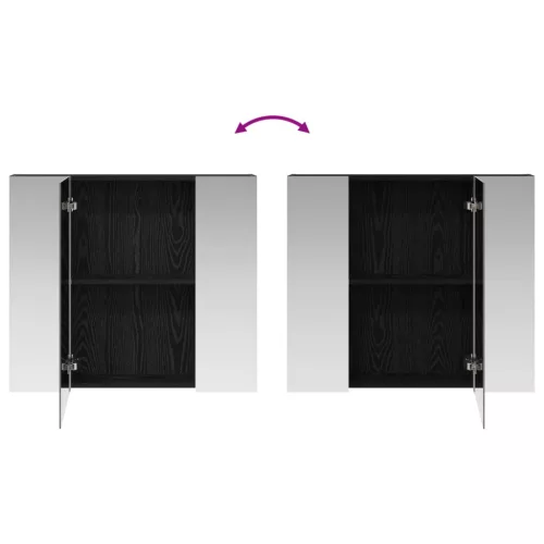  Fürdőszobai tükörszekrény Fekete tölgy 80 x 14.5 x 70 cm