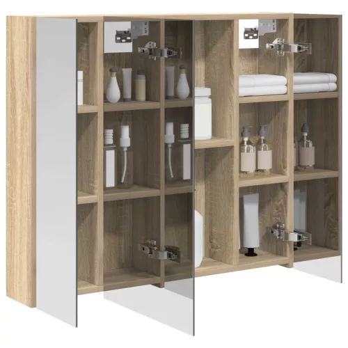  Fürdőszobai tükörszekrény Sonoma tölgy 80 x 14.5 x 70 cm