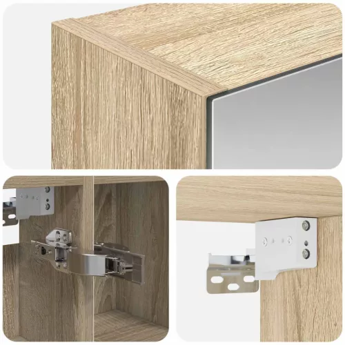  Fürdőszobai tükörszekrény Sonoma tölgy 80 x 14.5 x 70 cm