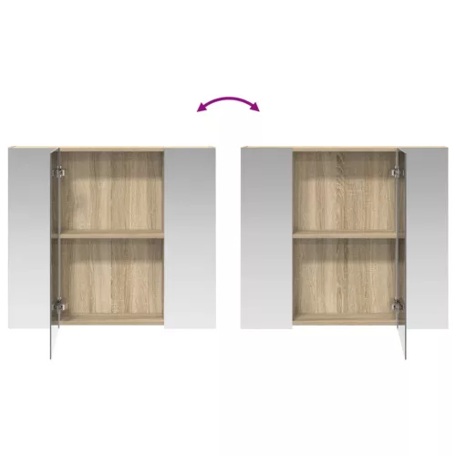  Fürdőszobai tükörszekrény Sonoma tölgy 80 x 14.5 x 70 cm