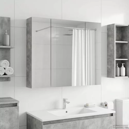  Fürdőszobai tükörszekrény Beton Szürke 80 x 14.5 x 70 cm