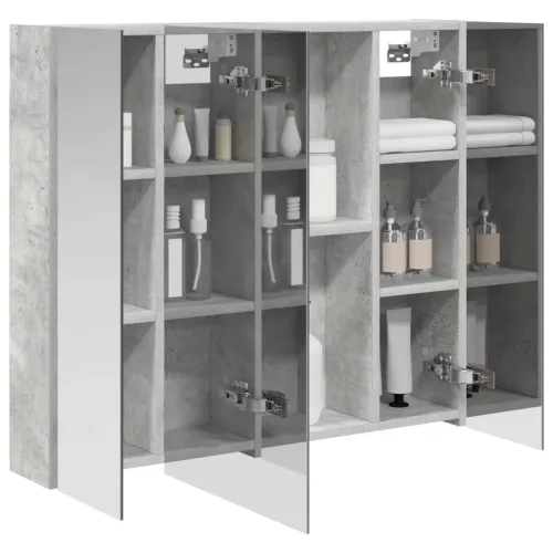  Fürdőszobai tükörszekrény Beton Szürke 80 x 14.5 x 70 cm