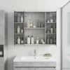  Fürdőszobai tükörszekrény Beton Szürke 80 x 14.5 x 70 cm