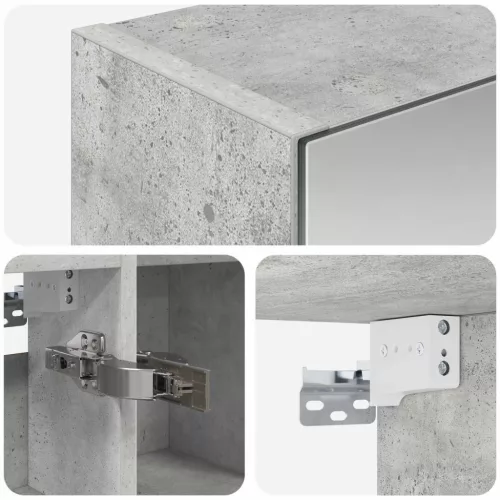  Fürdőszobai tükörszekrény Beton Szürke 80 x 14.5 x 70 cm