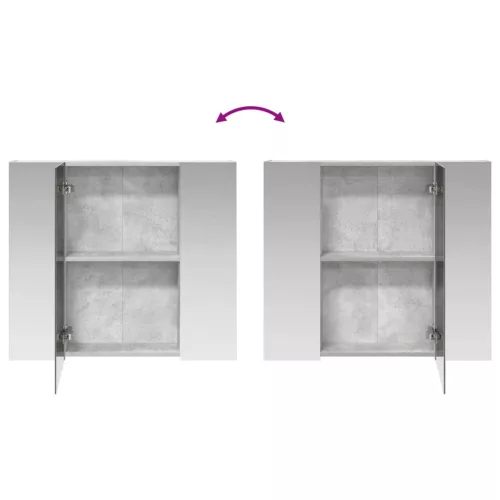  Fürdőszobai tükörszekrény Beton Szürke 80 x 14.5 x 70 cm