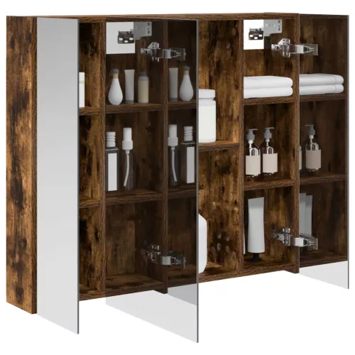  Fürdőszobai tükörszekrény Füstölt tölgy 80 x 14.5 x 70 cm