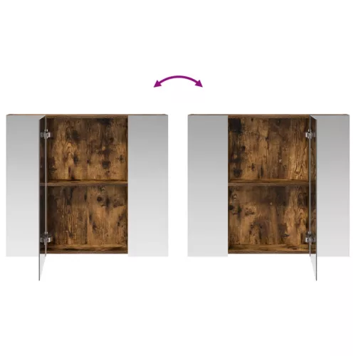  Fürdőszobai tükörszekrény Füstölt tölgy 80 x 14.5 x 70 cm