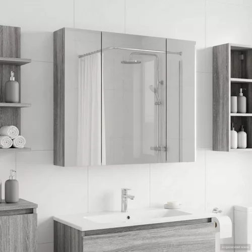  Fürdőszobai tükörszekrény Szürke Sonoma 80 x 14.5 x 70 cm