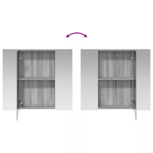  Fürdőszobai tükörszekrény Szürke Sonoma 80 x 14.5 x 70 cm