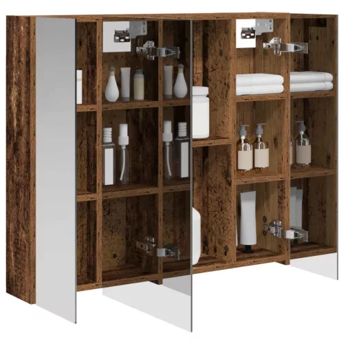  Fürdőszobai tükörszekrény Öreg fa 80 x 14.5 x 70 cm Faanyag