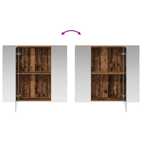  Fürdőszobai tükörszekrény Öreg fa 80 x 14.5 x 70 cm Faanyag