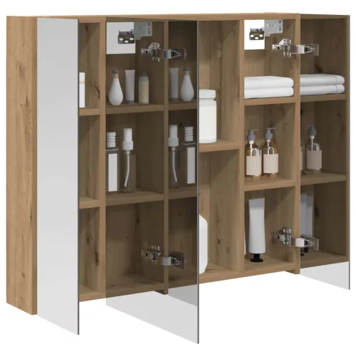  Fürdőszobai tükörszekrény Művészi tölgy 80 x 14.5 x 70 cm