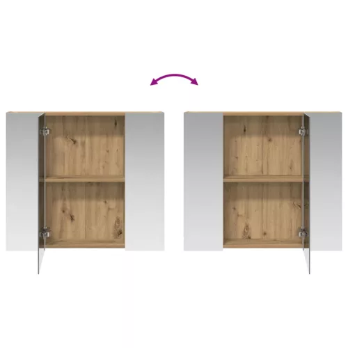  Fürdőszobai tükörszekrény Művészi tölgy 80 x 14.5 x 70 cm