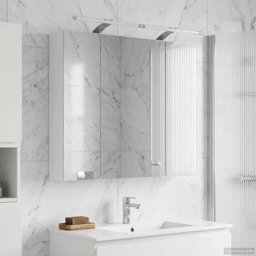  Fürdőszobai tükörszekrény Fehér 80 x 14.5 x 70 cm Faanyag