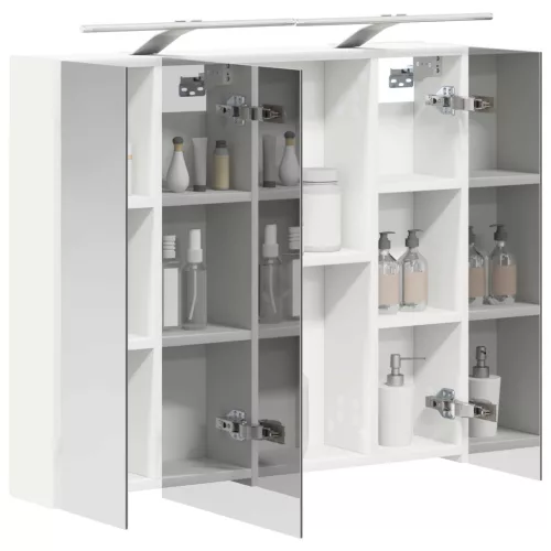  Fürdőszobai tükörszekrény Fehér 80 x 14.5 x 70 cm Faanyag