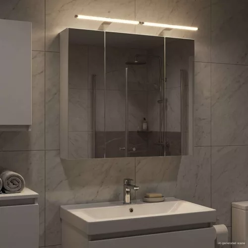  Fürdőszobai tükörszekrény Fehér 80 x 14.5 x 70 cm Faanyag