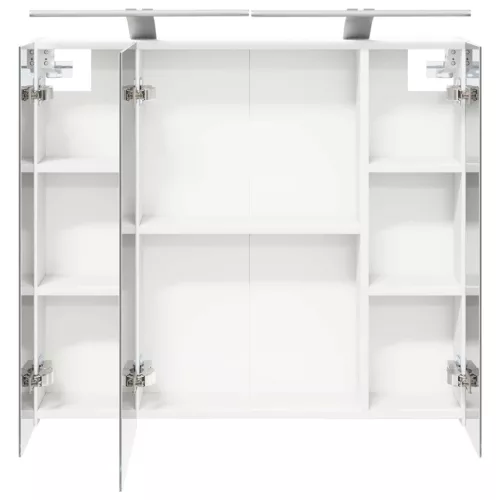  Fürdőszobai tükörszekrény Fehér 80 x 14.5 x 70 cm Faanyag