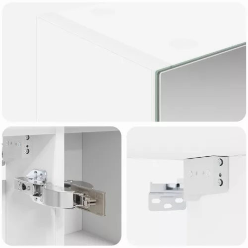  Fürdőszobai tükörszekrény Fehér 80 x 14.5 x 70 cm Faanyag