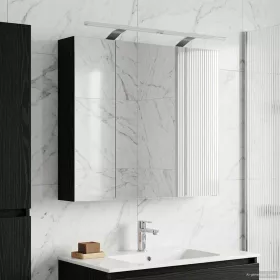    Fürdőszobai tükörszekrény Fekete tölgy 80 x 14.5 x 70 cm