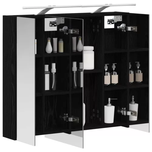  Fürdőszobai tükörszekrény Fekete tölgy 80 x 14.5 x 70 cm