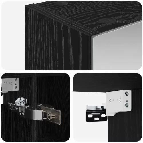  Fürdőszobai tükörszekrény Fekete tölgy 80 x 14.5 x 70 cm