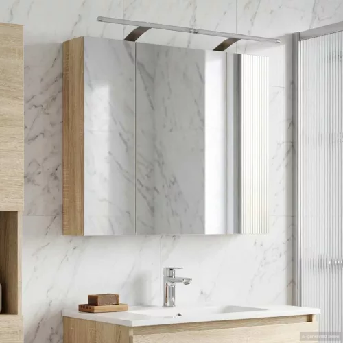  Fürdőszobai tükörszekrény Sonoma tölgy 80 x 14.5 x 70 cm