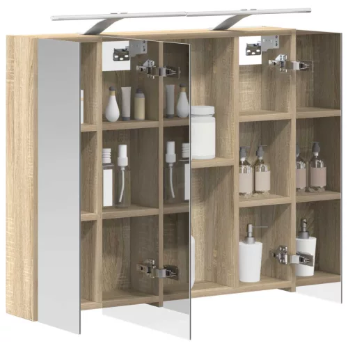  Fürdőszobai tükörszekrény Sonoma tölgy 80 x 14.5 x 70 cm