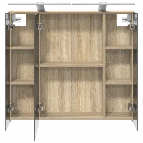  Fürdőszobai tükörszekrény Sonoma tölgy 80 x 14.5 x 70 cm