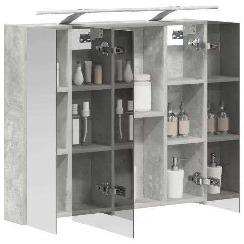  Fürdőszobai tükörszekrény Beton Szürke 80 x 14.5 x 70 cm