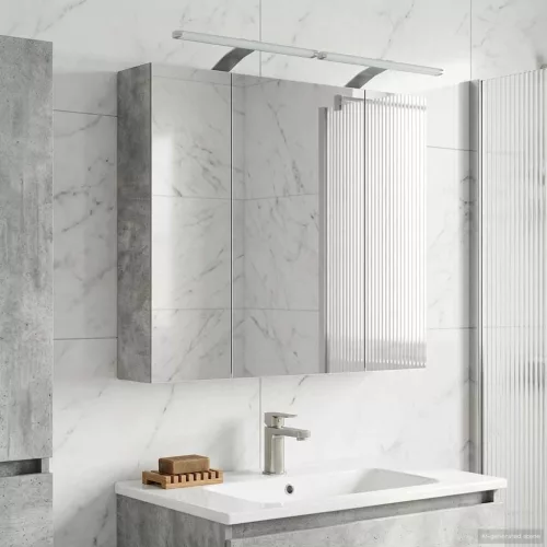  Fürdőszobai tükörszekrény Beton Szürke 80 x 14.5 x 70 cm