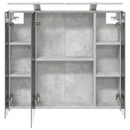  Fürdőszobai tükörszekrény Beton Szürke 80 x 14.5 x 70 cm